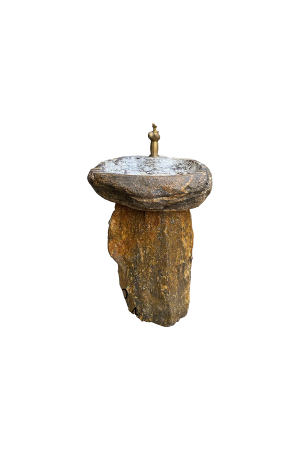 Chậu Chân Đá Cuội Nguyên Khối Mã 10