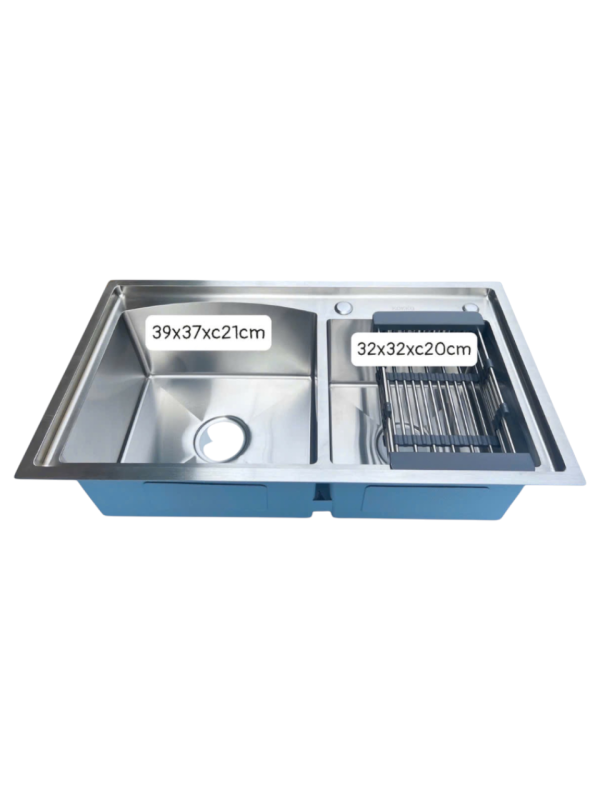 Chậu Rửa Bát 2 Hố Lệch - Màu Trắng 8245-4