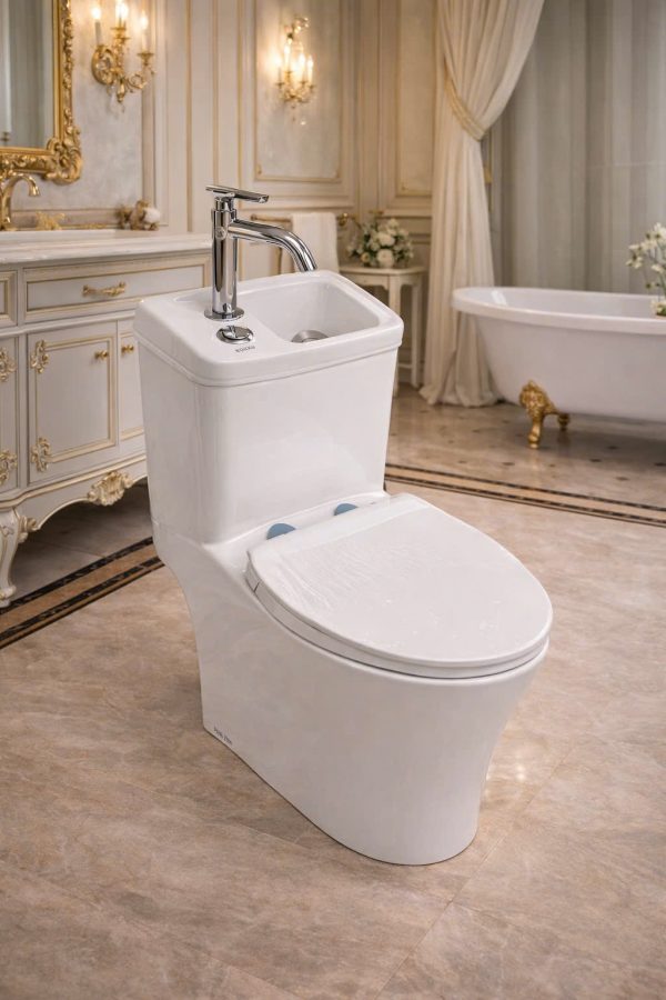 Bồn cầu liền chậu rửa tay kèm vòi 6604LD
