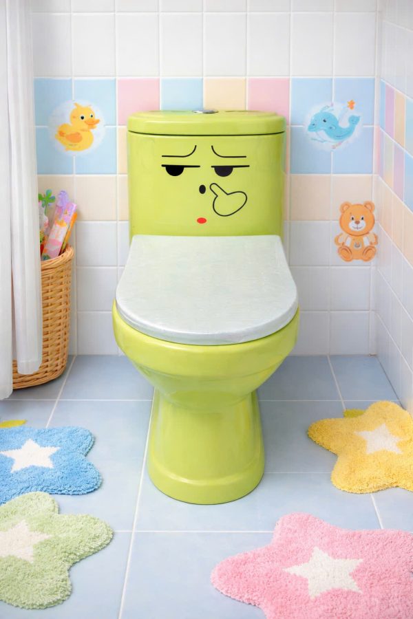 Bồn cầu trẻ em in hình ngộ nghĩnh màu cốm 6665-1
