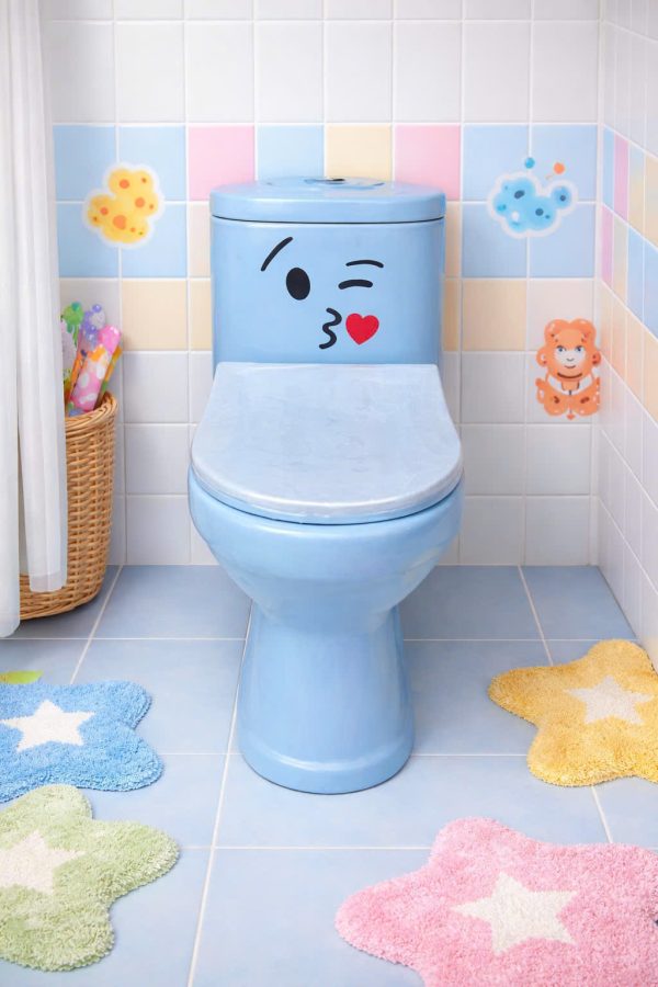 Bồn cầu trẻ em in hình ngộ nghĩnh màu biển 6664-1